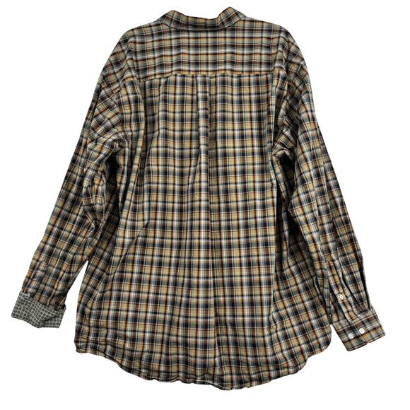 Cinch Mens Button Down Shirt Size XXL Brown Plaid Western Cowboy Contrast Cuff - Picture 11 of 14